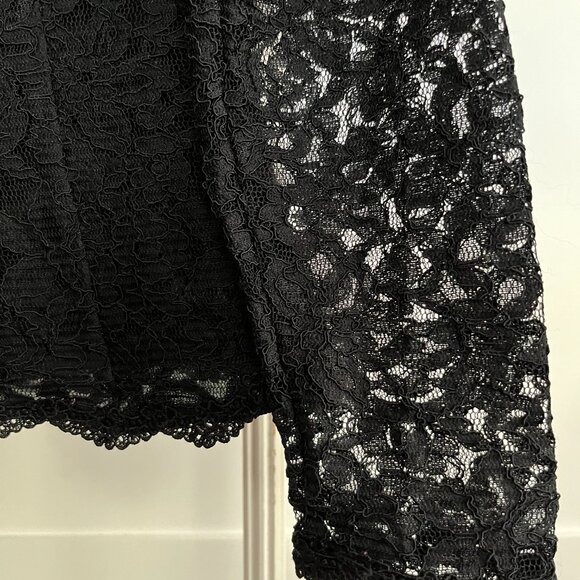 BNWT TALBOTS crochet lace lined blazer / jacket / top (2P) classic black - Picture 4 of 7